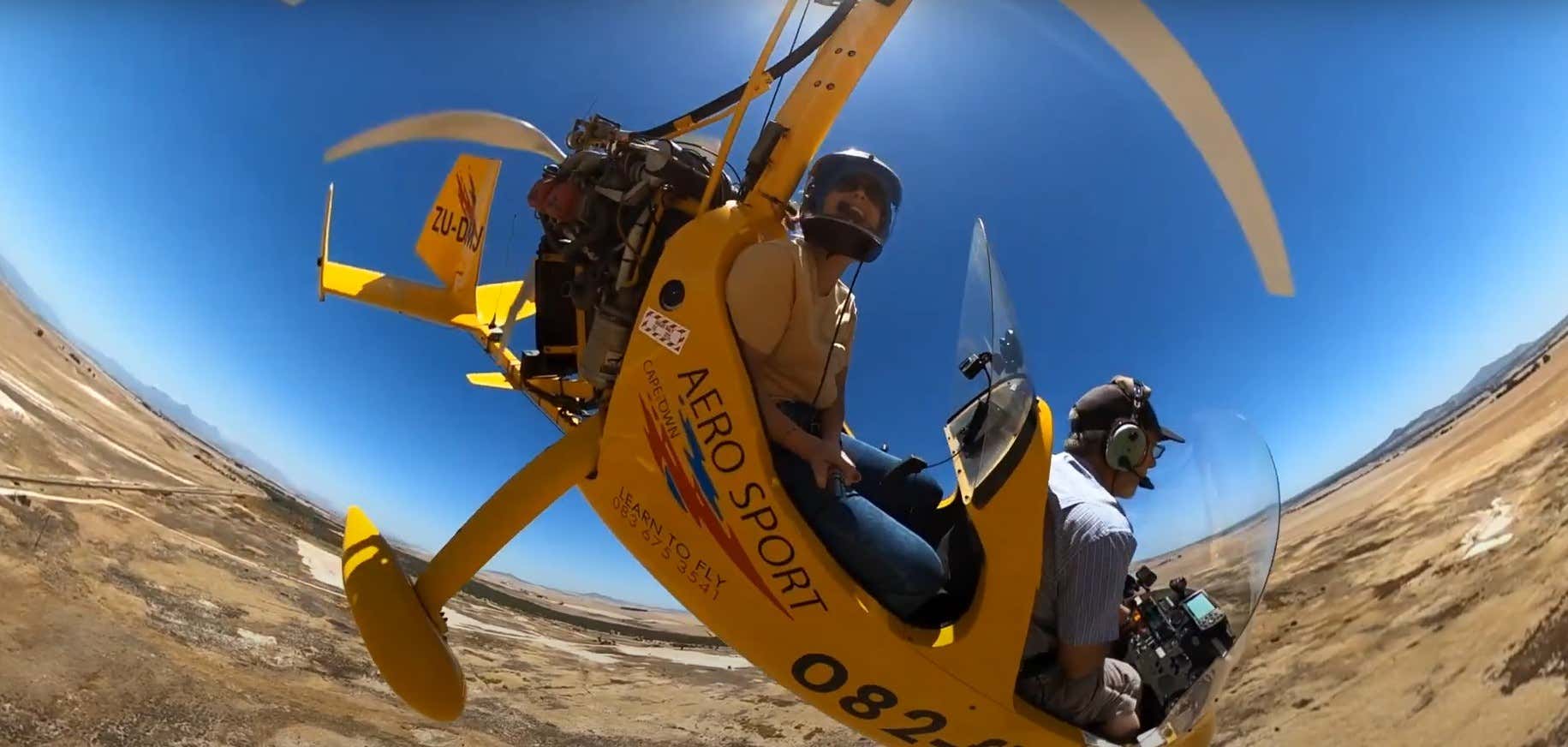 Prova di pilotaggio su autogiro in provincia di Salerno