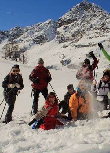 Snowshoeing in the Pila ski area