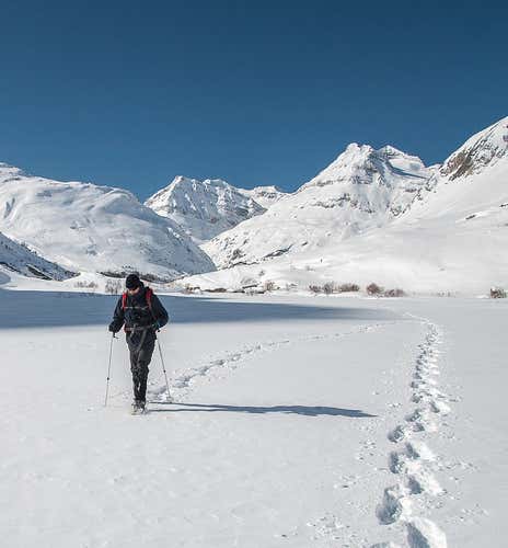 Snowshoeing in the Pila ski area