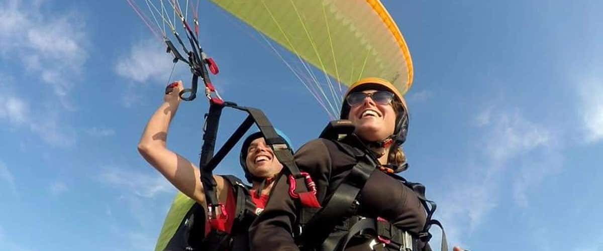 Tandem paragliding flight in Norma