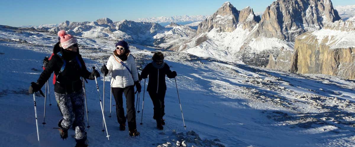 Escursione in ciaspole al Passo Pordoi
