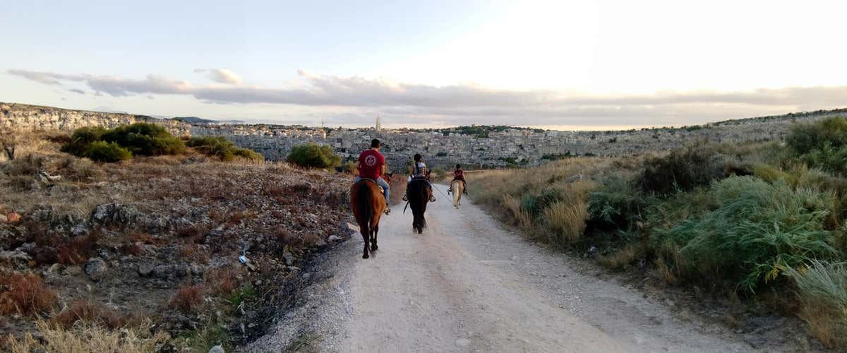 Horseback riding with a view of the Sassi of Matera