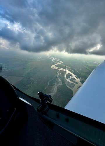 Panoramic ultralight aircraft flight over the Piacentine Valleys
