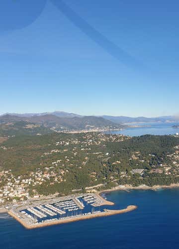 Scenic flight by plane over the Ligurian Riviera