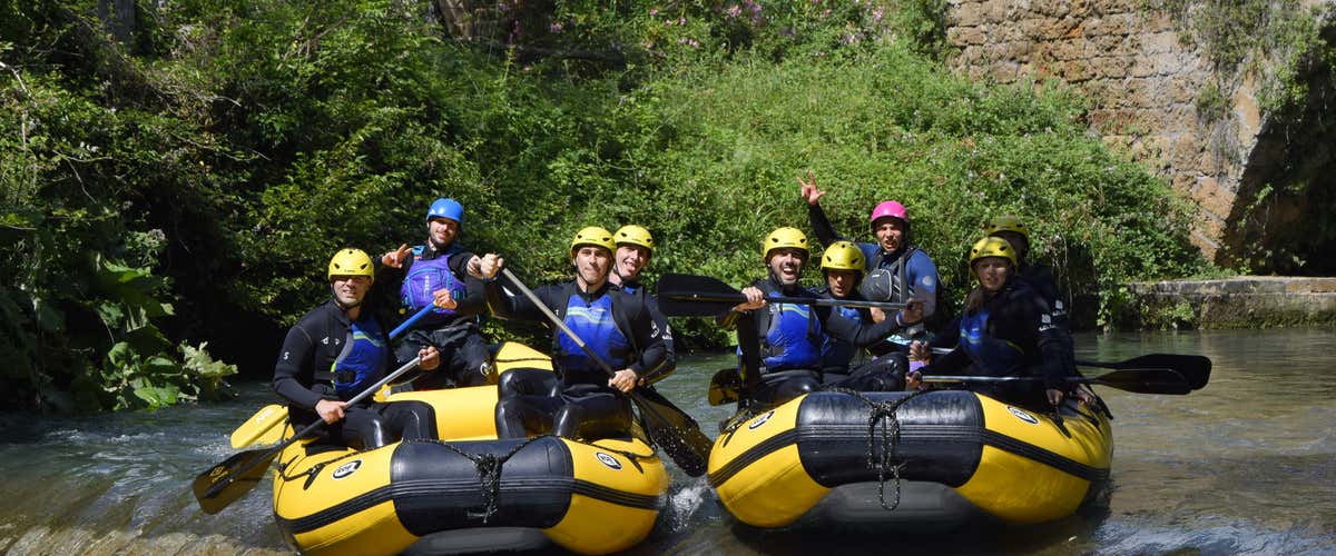 Soft rafting on the Aniene river in the province of Rome