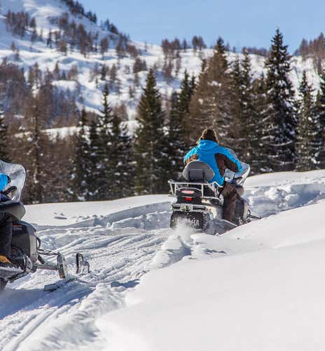 Snowmobiling on the Passo Digola
