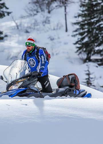 Snowmobiling on the Passo Digola
