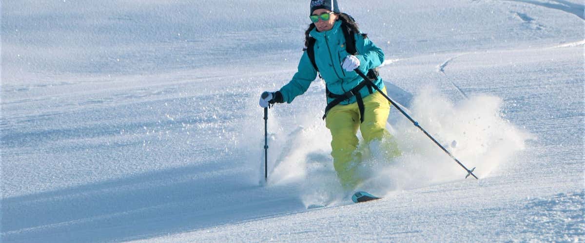 Freeride skiing day in Andermatt, Switzerland