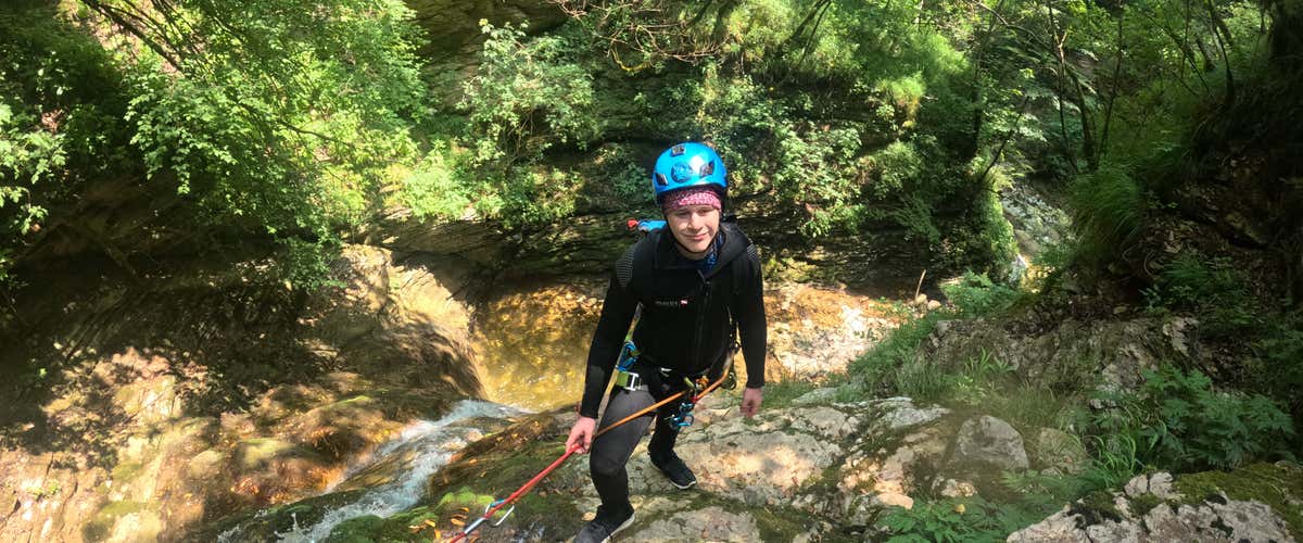 Family canyoning on the Rio Bars in Ponte nelle Alpi