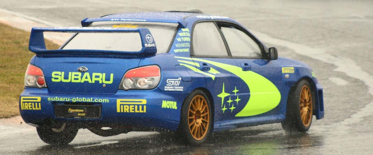 Sports driving in Subaru Impreza WRC at Lignano Circuit