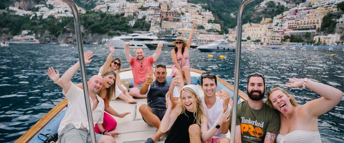 Boat tour from Positano with aperitif at sunset