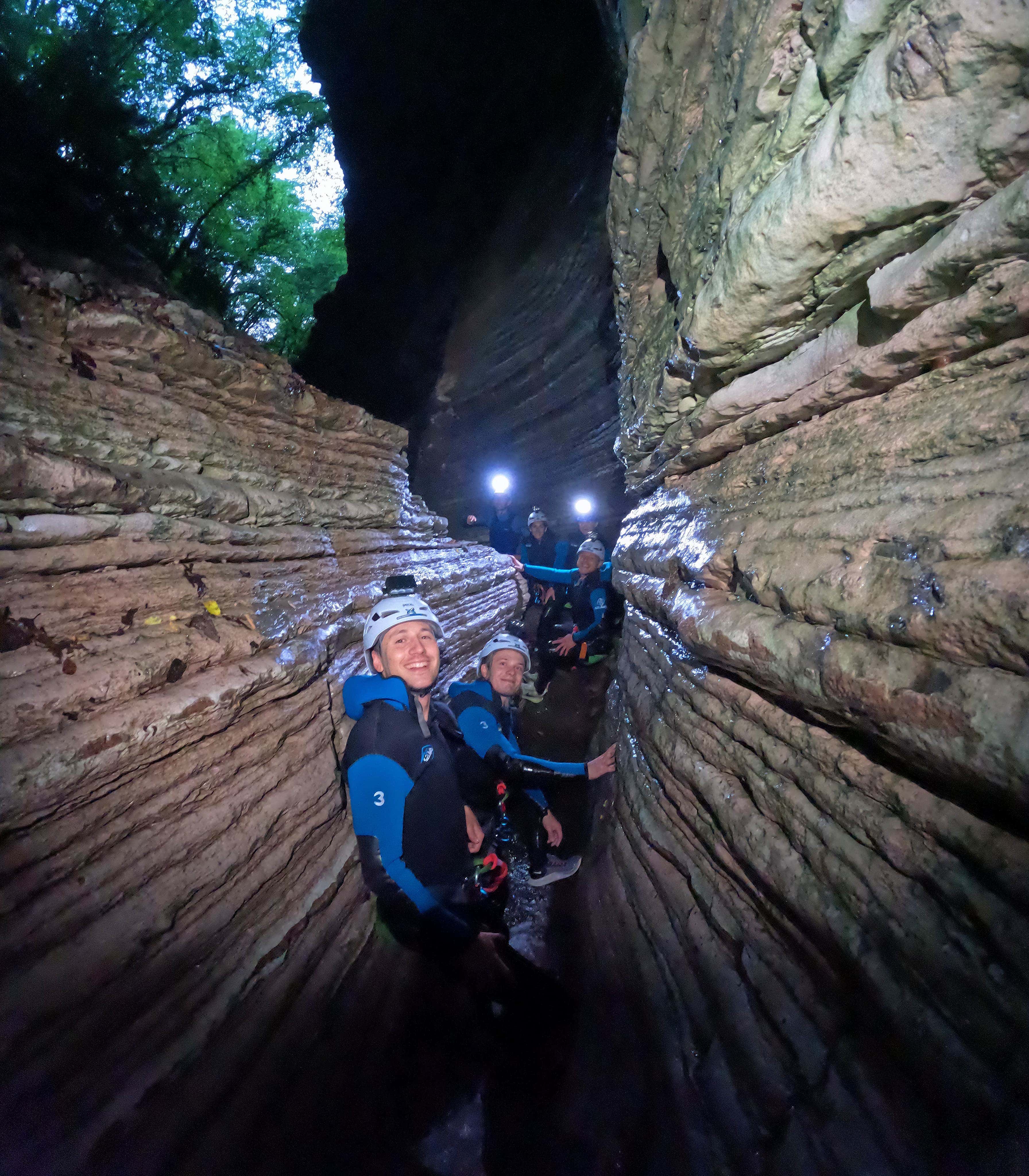 Canyoning notturno in Val di Botte
