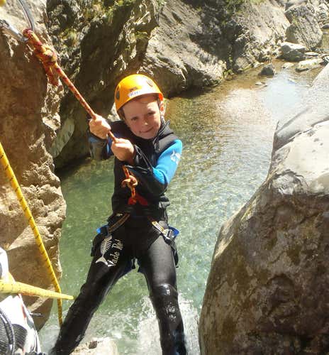 Family-Fun canyoning at the San Michele stream in Lombardy (BS)