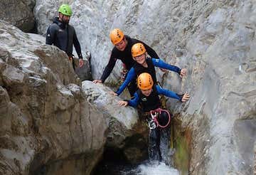 Family-Fun canyoning at the San Michele stream in Lombardy (BS)