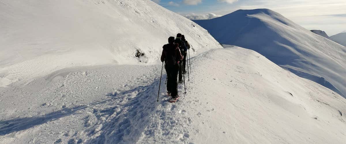 Snowshoeing on MonteTerminillo in the province of Rieti