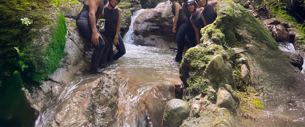 River trekking in a canyon in the Pollino National Park