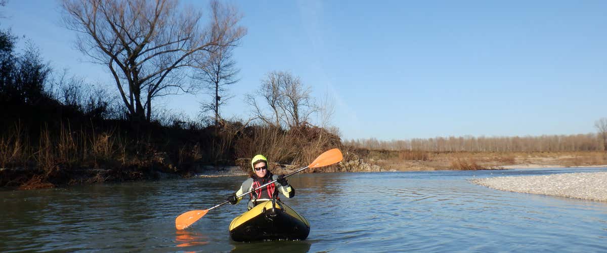 Packrafting on the Tagliamento River in the province of Udine