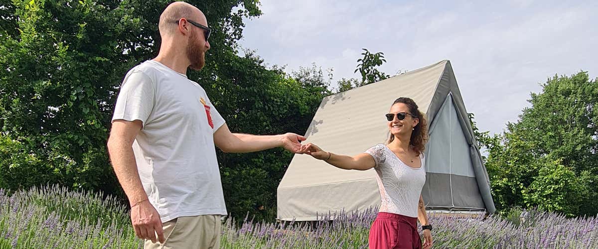 Notte in tenda Tipì in un campo di lavanda sulle colline di Modena