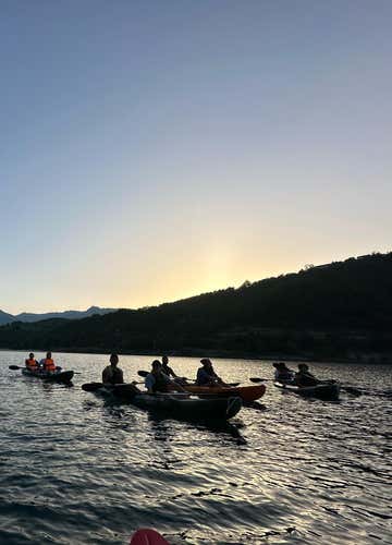 Kayak tour on Lake Gerosa at sunset