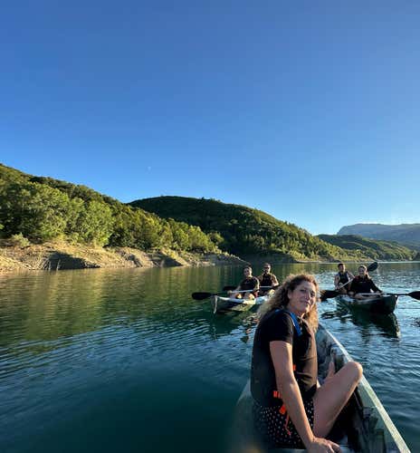 Kayak tour on Lake Gerosa at sunset