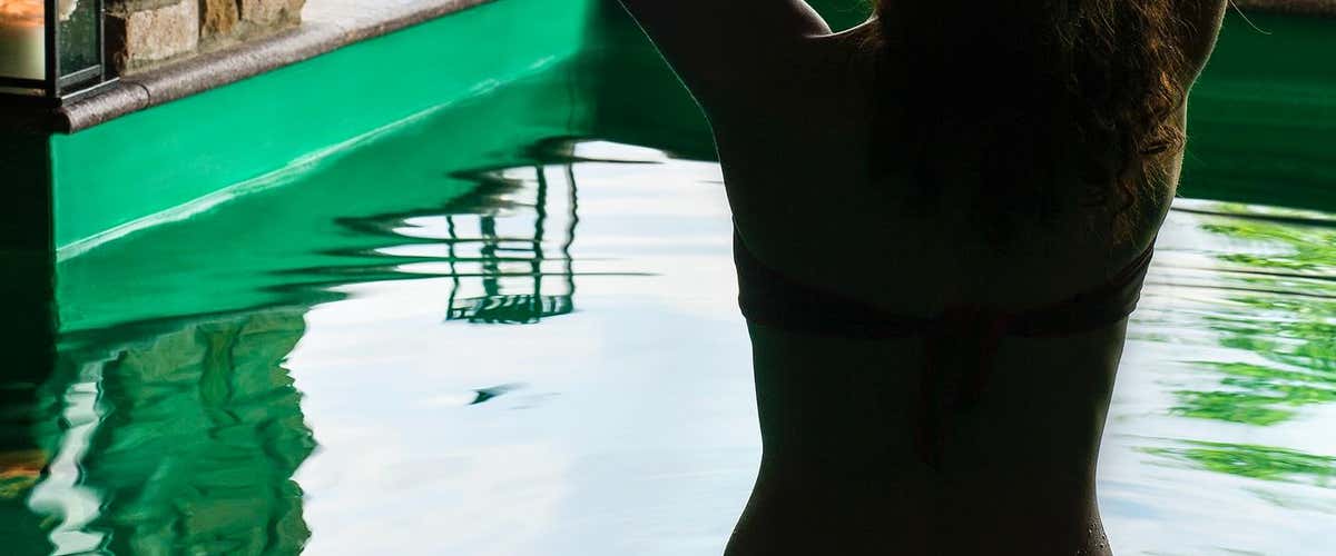 Wellness path in a spa in the hills of Canelli