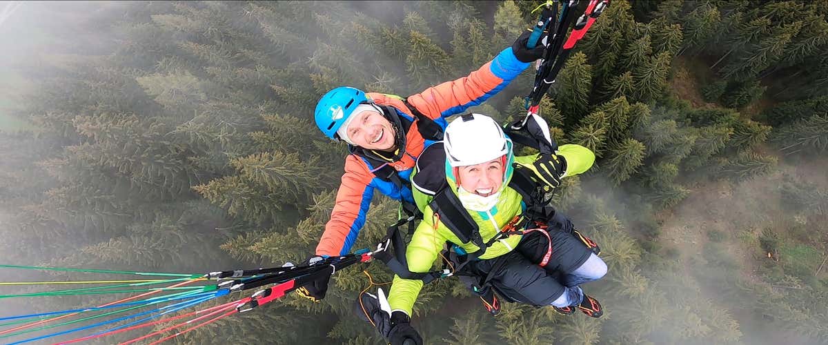 Volo in parapendio tandem da cima Pichlberg in Alto Adige