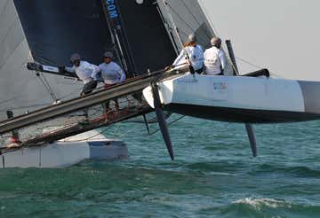 Extreme 40 catamaran sailing on Lake Garda