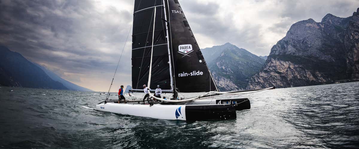 Extreme 40 catamaran sailing on Lake Garda