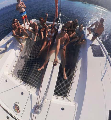 Catamaran daily tour in the La Maddalena Archipelago with aperitif and lunch