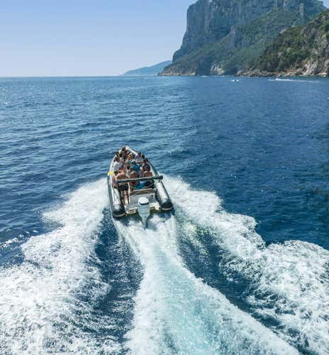 Dinghy tour from Cala Gonone to Cala Goloritzè and Fiordi di Capo Monte Santo