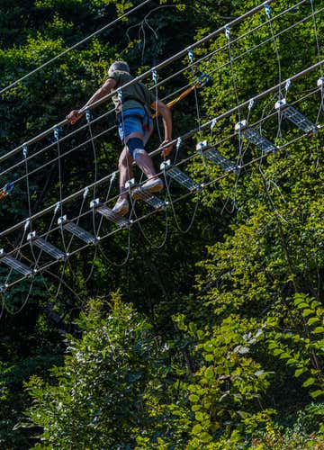 Ponte tibetano “Ponte nel Sole” e visita alla Miniera di Dossena