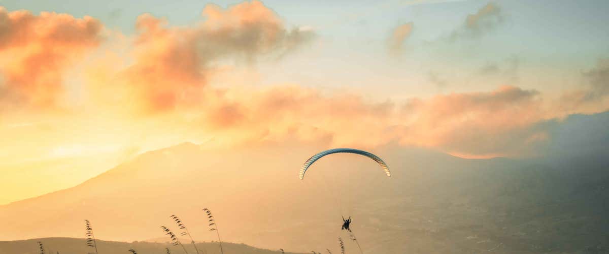 Tandem paragliding flight at San Vito Lo Capo