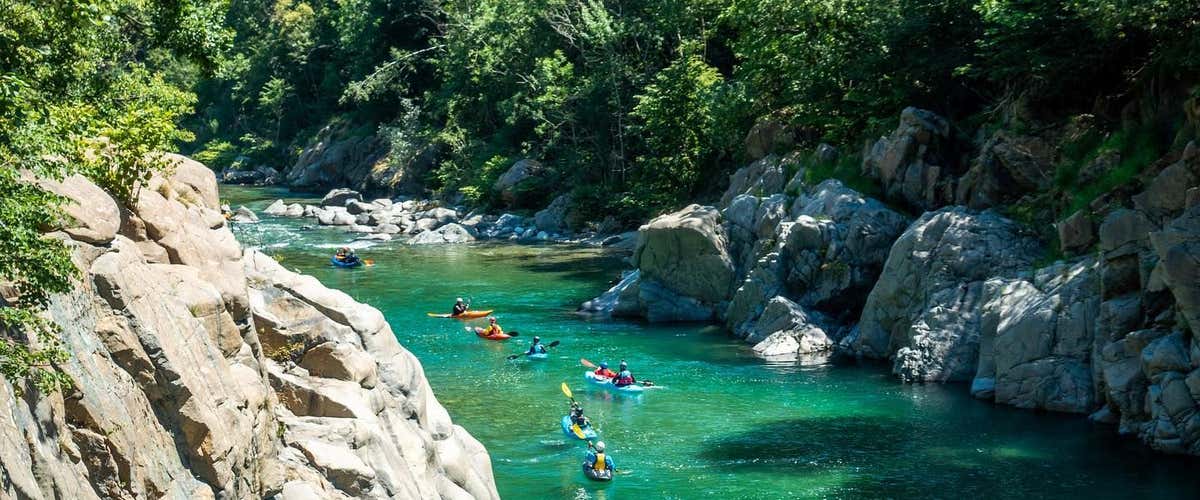 Lezione di kayak di gruppo sul fiume Sesia
