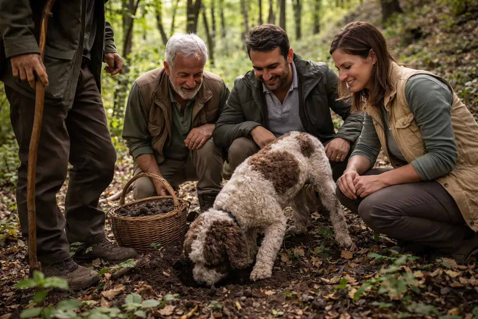 Caccia al tartufo e cena a base di tartufo in provincia di Perugia