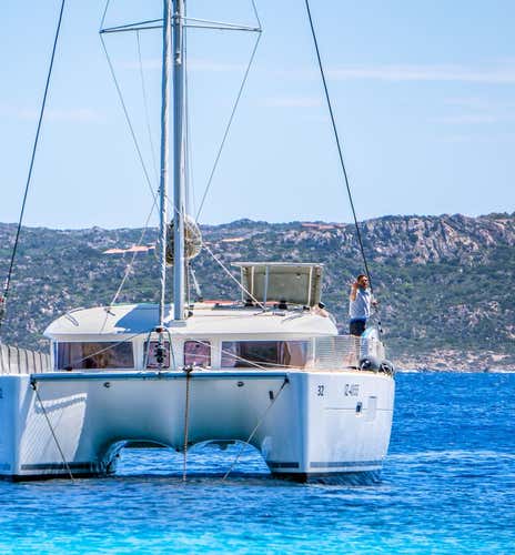 Night on a luxury catamaran in Porto Rafael