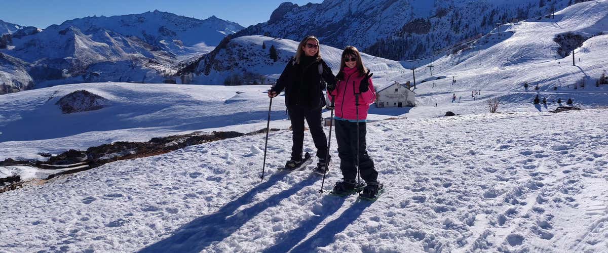 Snowshoeing in nature near Foppolo