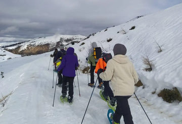 Snowshoe hike in the Conca dei Campelli in Schilpario
