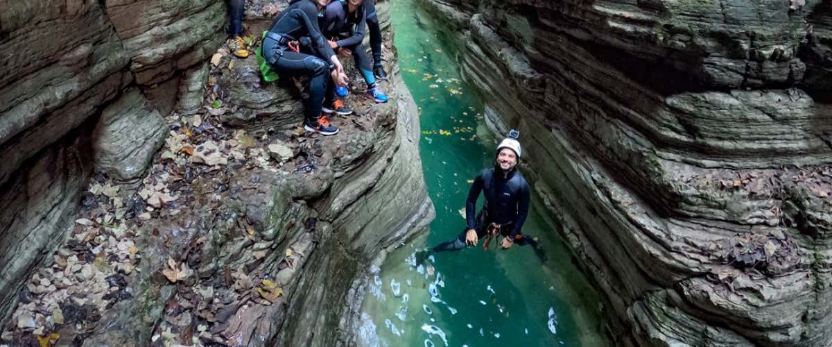 Canyoning in Val Maor in the Dolomites