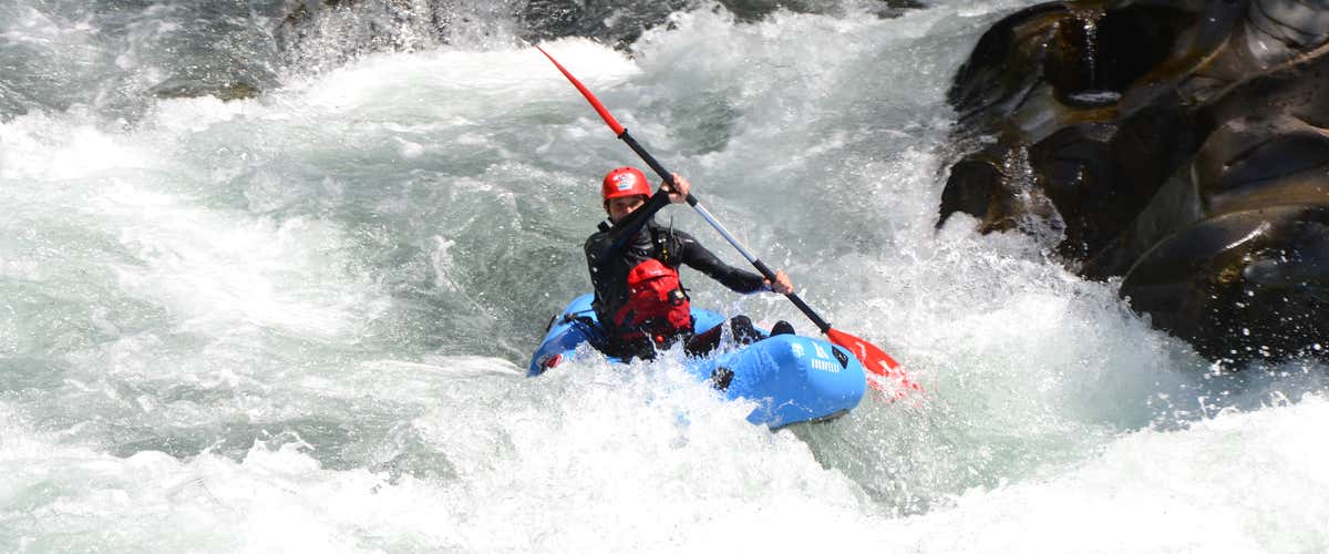 Packrafting on the Lima River in the province of Lucca