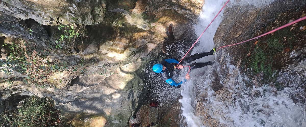 Canyoning in the Rio del Casc stream near Varese 
