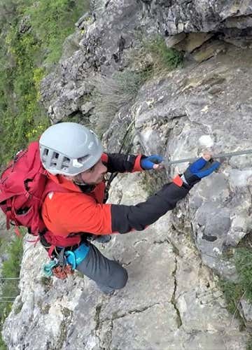 Via ferrata at Sasso di Castalda in the Lucanian Apennines